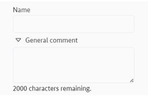 Part of the "Operational volumes" menu with the input fields for "Name" and "General comment" Part of the "Operational volumes" menu with the input fields for "Name" and "General comment"