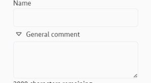 Part of the "Operational volumes" menu with the input fields for "Name" and "General comment" Part of the "Operational volumes" menu with the input fields for "Name" and "General comment"