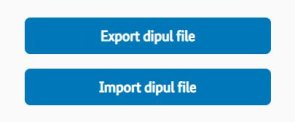 "Export dipul file" and "Import dipul file" buttons in menu "Operational Volumes" "Export dipul" file and "Import dipul file" buttons in menu "Operational Volumes"