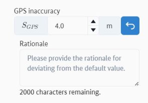 Numerical input field with "Rationale" field when changing the default value Numerical input field with "Rationale" field when changing the default value